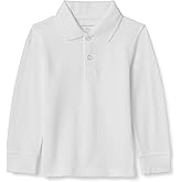 Amazon Essentials Boys and Toddlers' Long-Sleeve Pique Polo Shirts, Multipacks
