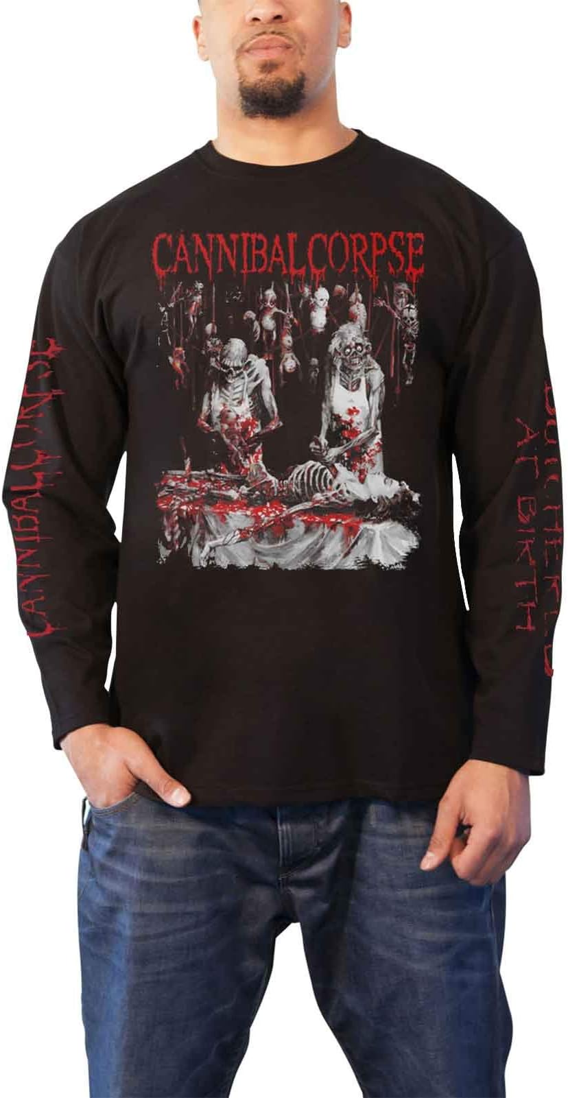 Cannibal Corpse T Shirt Butchered at Birth 2019 Official Mens Black Long Sleeve Size XXL