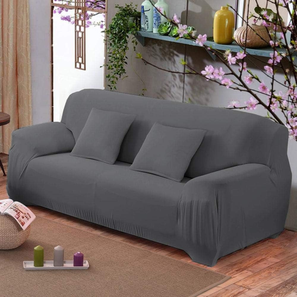 XCVBSofa cover 22 colors for choice Solid color sofa cover stretch seat couch covers Couch cover,Grey