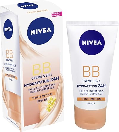 NIVEA BB Cream 6 in 1 Medium Tone Face & Neck Hydrating Skin Cream 50ml (2 Pack)
