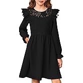 blibean Tween Girls Fall Dresses Semi Formal Flower Dress Size 6-15 Years