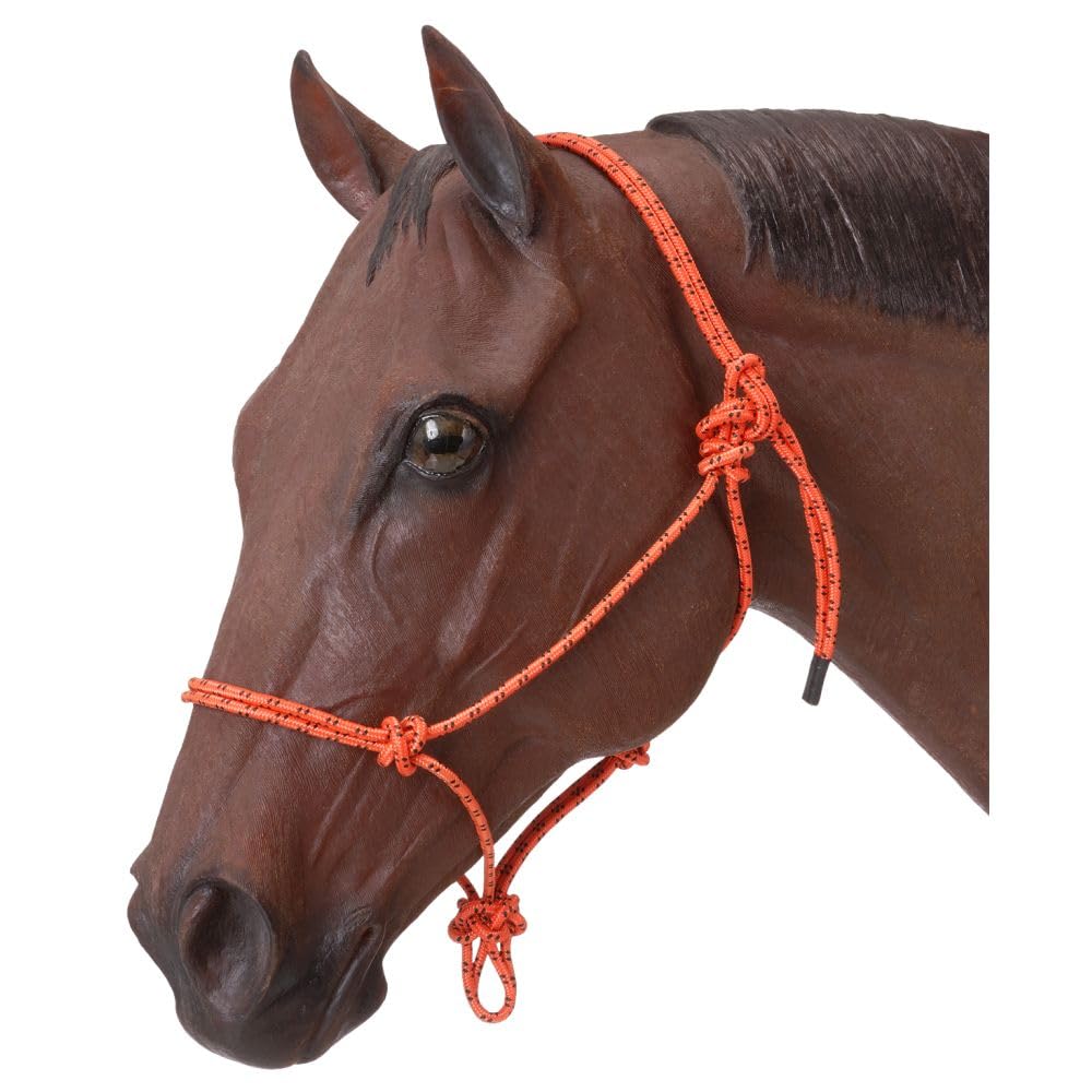 Tough 1 Horse Poly Rope Tied Halter, Orange