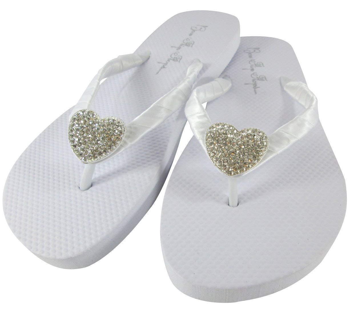 bridal flip flops with bling