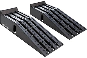 LIEKUMM Car Ramp,Set of 2,Car Ramp for Oil Changes, Lift Height 6.7" H,Load Capacity 3 Tons/pr,Portable Car Ramp Lifter