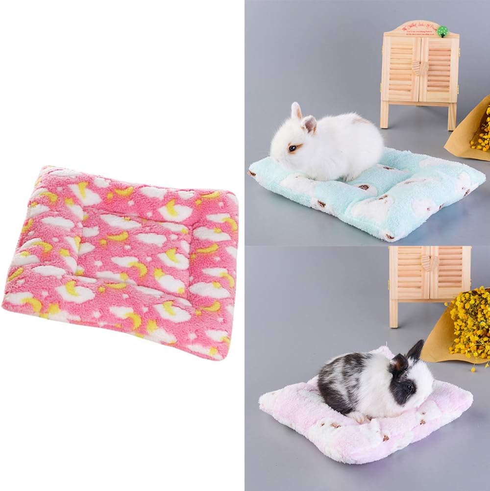 POPETPOP Small Animal Guinea Pig Hamster Bed House Winter Warm Squirrel Hedgehog Rabbit Chinchilla Bed Mat House Nest Hamster Accessories Size M (Random Color) - Image 3