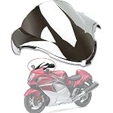 PSLER Double Bubble Windshield for Hayabusa GSXR1300 1996-2007 Chrome | Deflect wind for high-speed comfort. Sleek chrome double-bubble design offers custom style &amp; protects Hayabusa dashboard.