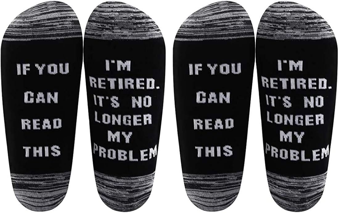 LEVLO Funny Retirement Gift Socks for Man If You Can Read