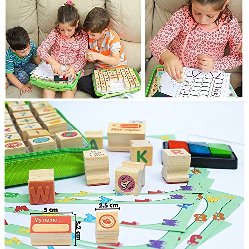 5 Alphabet+Rubber+Stamps+Non+Toxic+Washable