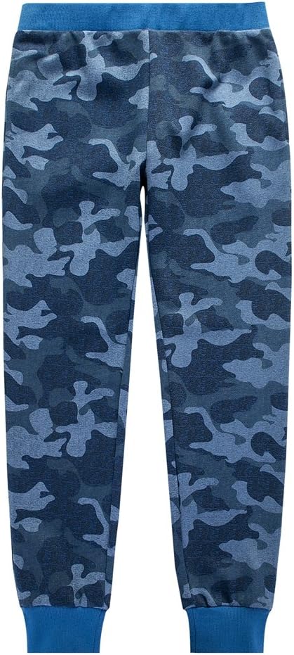 UNACOO Boys Casual Soft French Terry Cotton Pull-on Jogger Pants with 2-Pocket