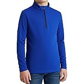 IAGUSOT Kids' Quarter-Zip Fleece Shirt, Long Sleeve Athletic Top