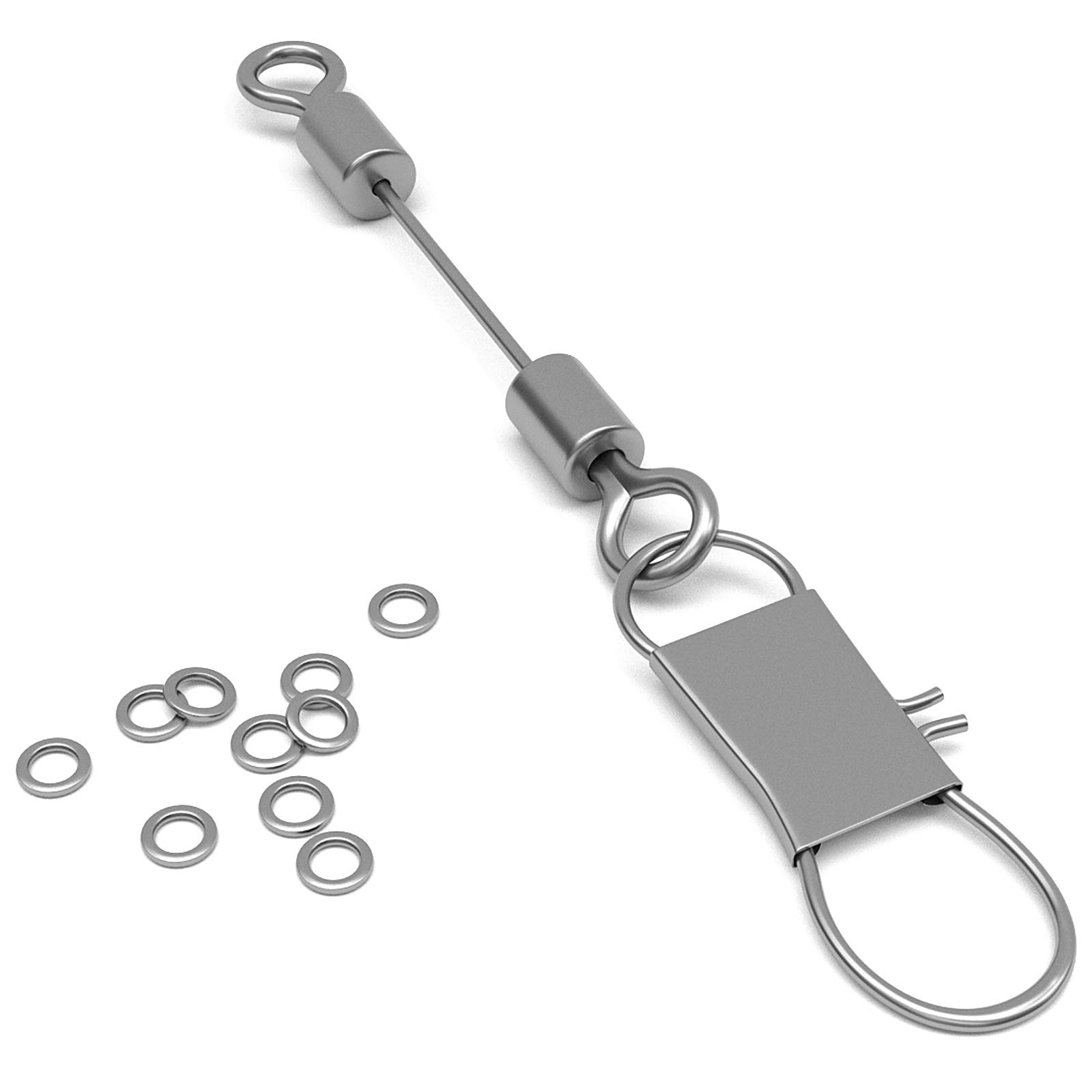 SF Lightweight Tippet Rings Fly Fishing Trout Line Tippet Leader Connector with a Wire Swivel 2mm 25LB 10Pcs 2.5mm 40LB 10Pcs