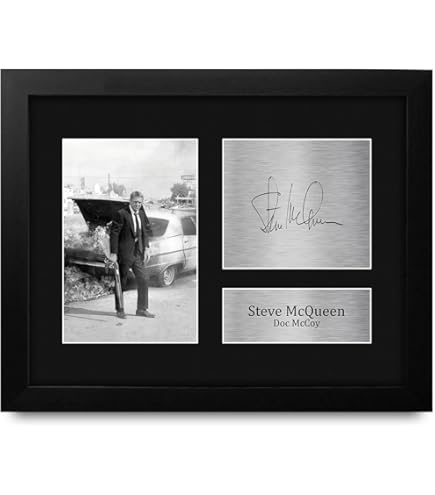 Amazon.com: HWC Trading Steve McQueen Le Mans Framed Gifts Printed