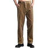 IDEALSANXUN Mens Corduroy Pants Flat Front Straight Leg Casual Pants