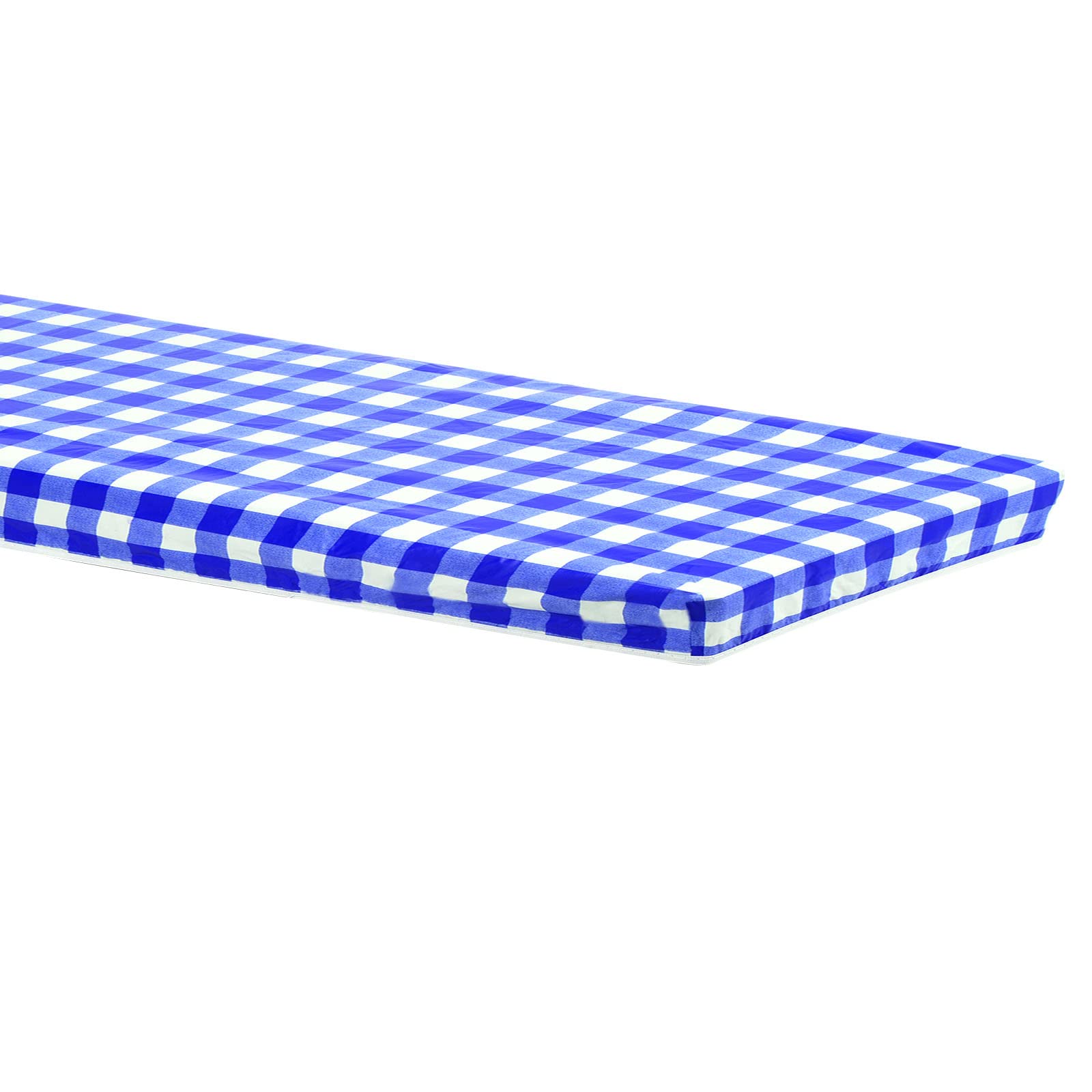 PATIKIL 30" x 72" Picnic Table Cover, Waterproof Vinyl Fitted 6ft Tablecloth Flannel Backing Elastic Edge for Rectangle Table, Blue