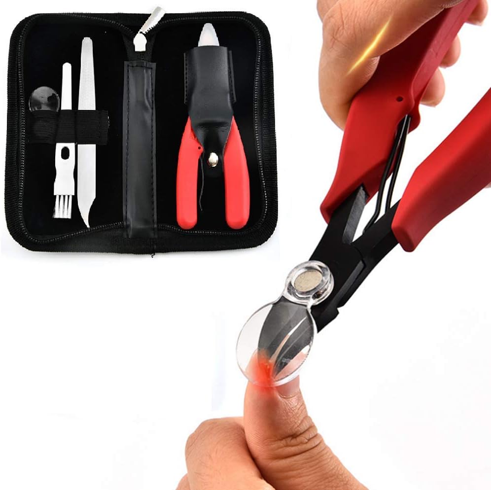 Toenail Clippers for Elderly BGMAX 4 pcs Nail Clippers for Thick Nails Fungi Toenails, Heavy Duty Ingrown Toe nail Clippers Set for Thick Toenails, Include Nail file, Magnifier, Cleaning brush