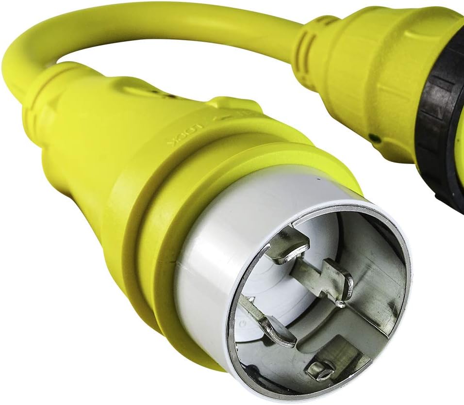 Marvine Cable Boat Shore Power Cord 1.5FT Male SS1-50P 125V 50 Amp to 30 Amp Marine Adapter Twist Lock Female L5-30R Pigtail: Electronics