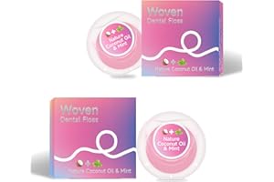Dr. Emma Woven Dental Floss Coconut Oil Infused Expanding Dental Floss, Oral Care Stretchable Floss, Mint 33yd Pink, Pack of 2