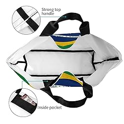 YSBYEIU Cute Brazil Flag Tote Bag For Women Men