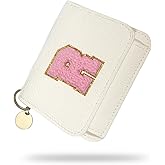 Girls Wallet, Initial Women's Wallets, White Small Wallet for Kids with 5 Card Slots Holder, Personalised Purses Gifts for Girls and Women, Birthday Gift, Christmas Gifts, Travelling Wallets Gift