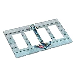 Nautical Anchor 4 Gang Quad Rocker Light Switch