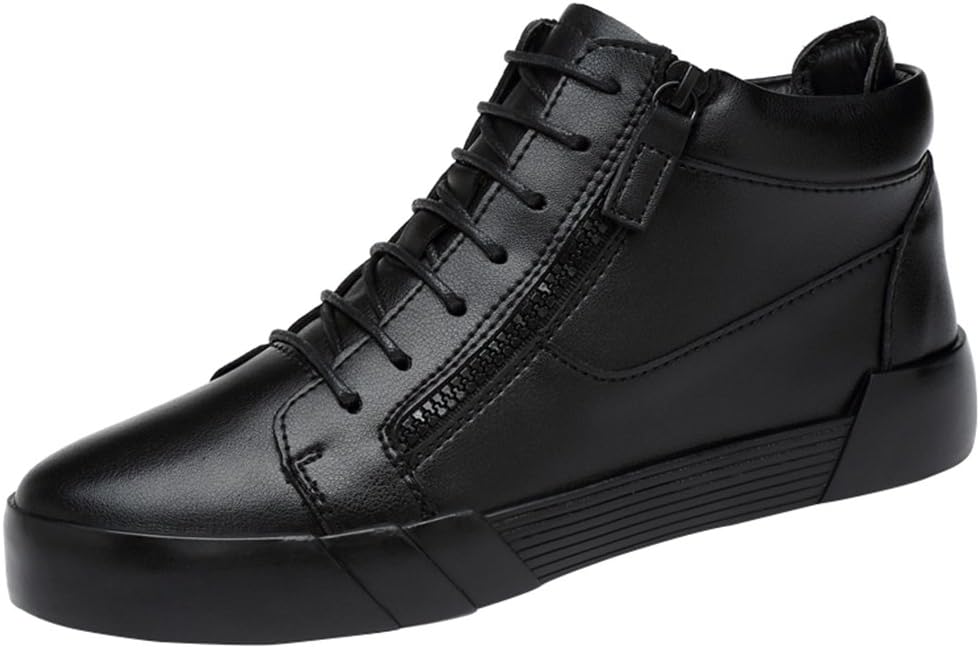 Height Increasing Elevator Shoes 2.36" Taller Men Mid Top Slip On Sneakers