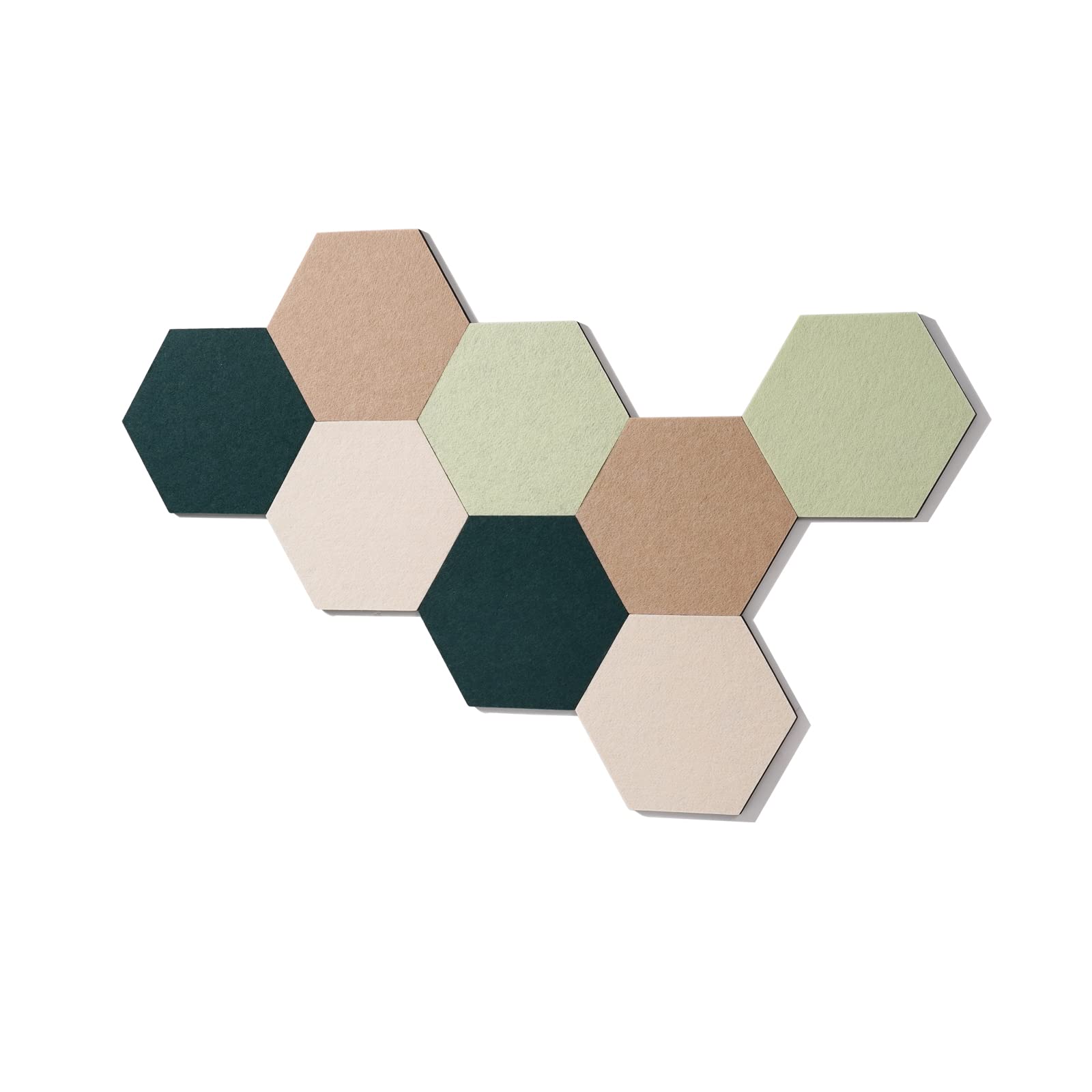 Photo 1 of LAJAR 8 Pcs Self Adhesive Felt Bulletin Board Tiles (Large), Hexagon Color Felt Pin Board Wall Tiles for Photos, Pictures, Memos (Green Large)