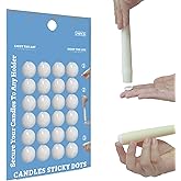 White Wax Candle Adhesive Dots - Unscented Sticky Dots for Taper Candles,Secure & Traceless Hold, Easy Clean DIY Candle Holders,Wedding & Home Decor 24/Pack