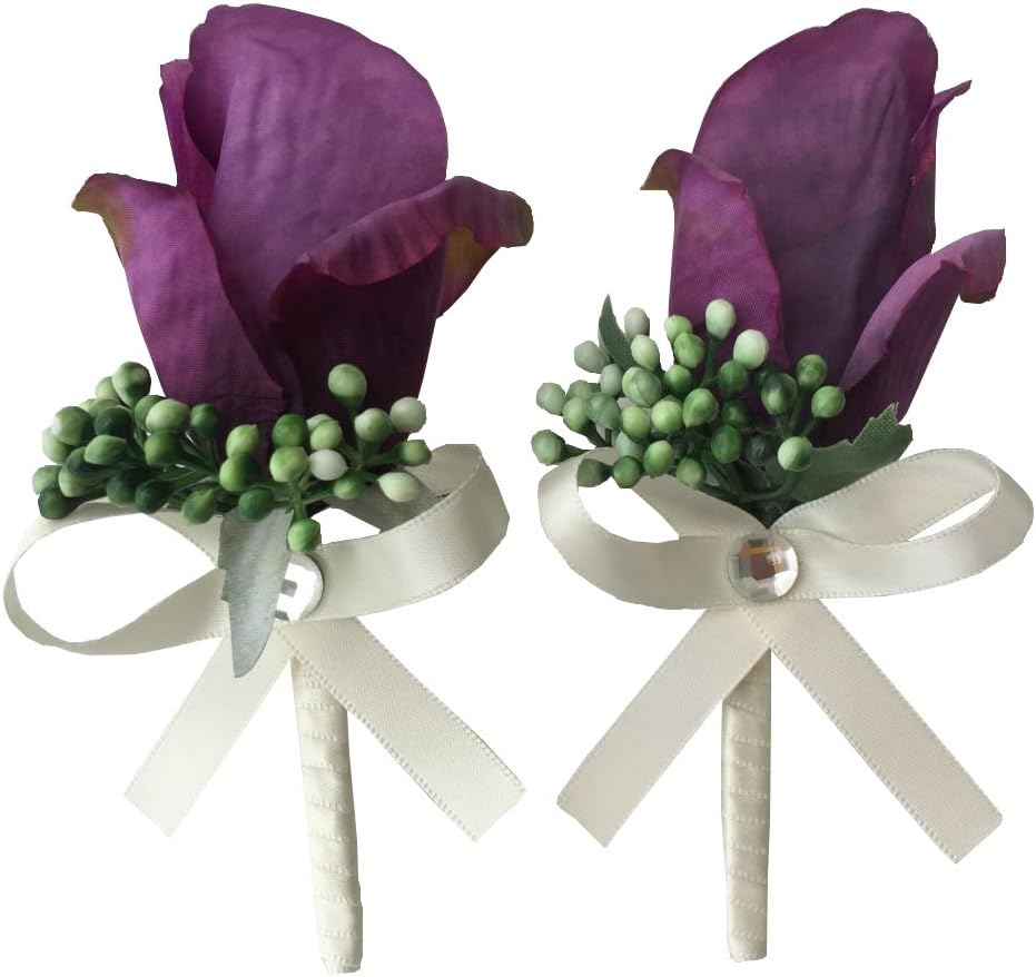YuRongsxt Classic Handmade Boutonnieres Corsage Bow Wedding Boutonnieres T01