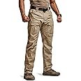 CQR Men's Flex Ripstop Tactical Pants, Water Resistant Stretch Cargo Pants, Lightweight EDC Hiking Work Pants
