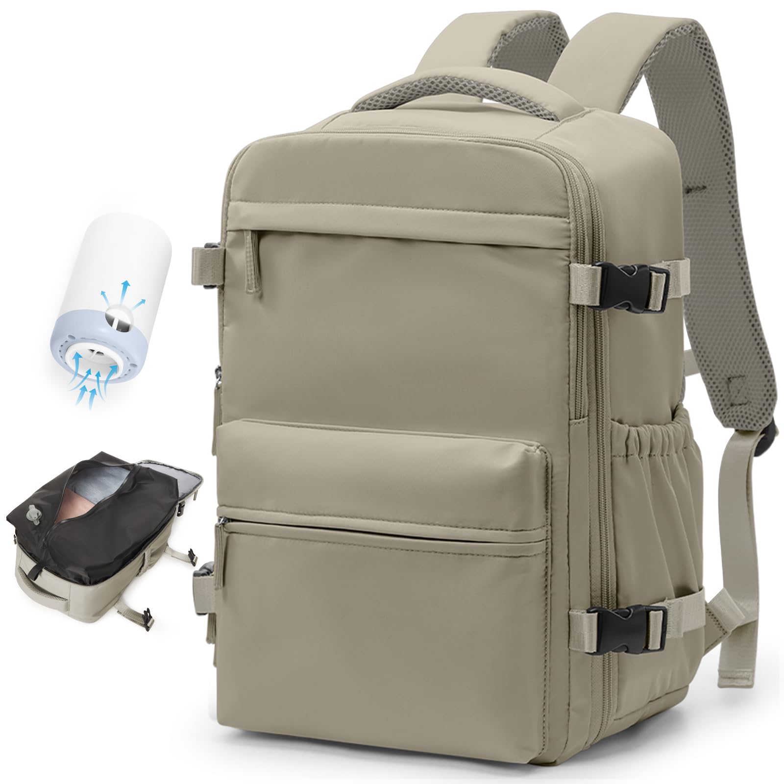 BOXSAM Vacuum Travel Backpack with Pump for Women, Personal Item Carry ...