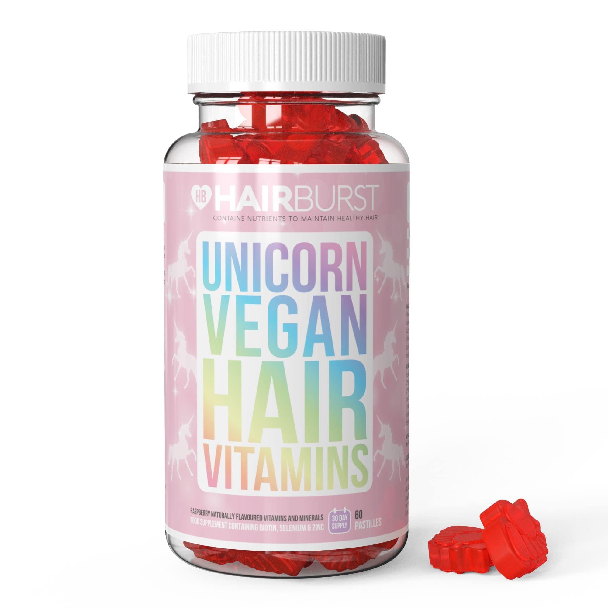 HAIR BURST Vegan Biotin Gummies for Hair Growth, Skin and Nails - Chewable Vitamins with Zinc & Selenium, for Thicker, Shinier Hair (Strawberry Flavour) - 30 Day Supply