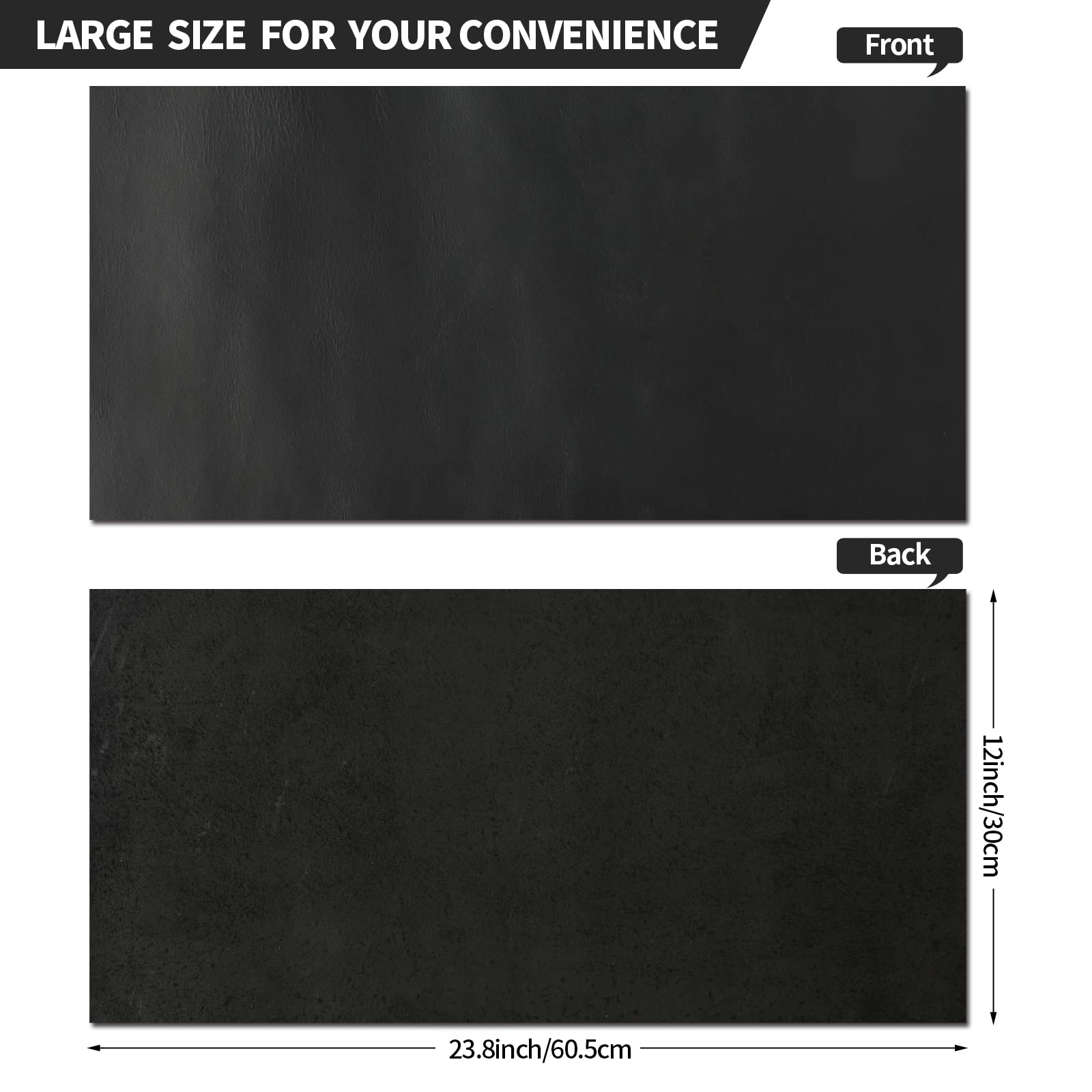 RingSun Genuine Leather Sheets for Leather Craft (2mm), Full Grain Leather for Tooling Craft Sewing(12''X24'', Black)