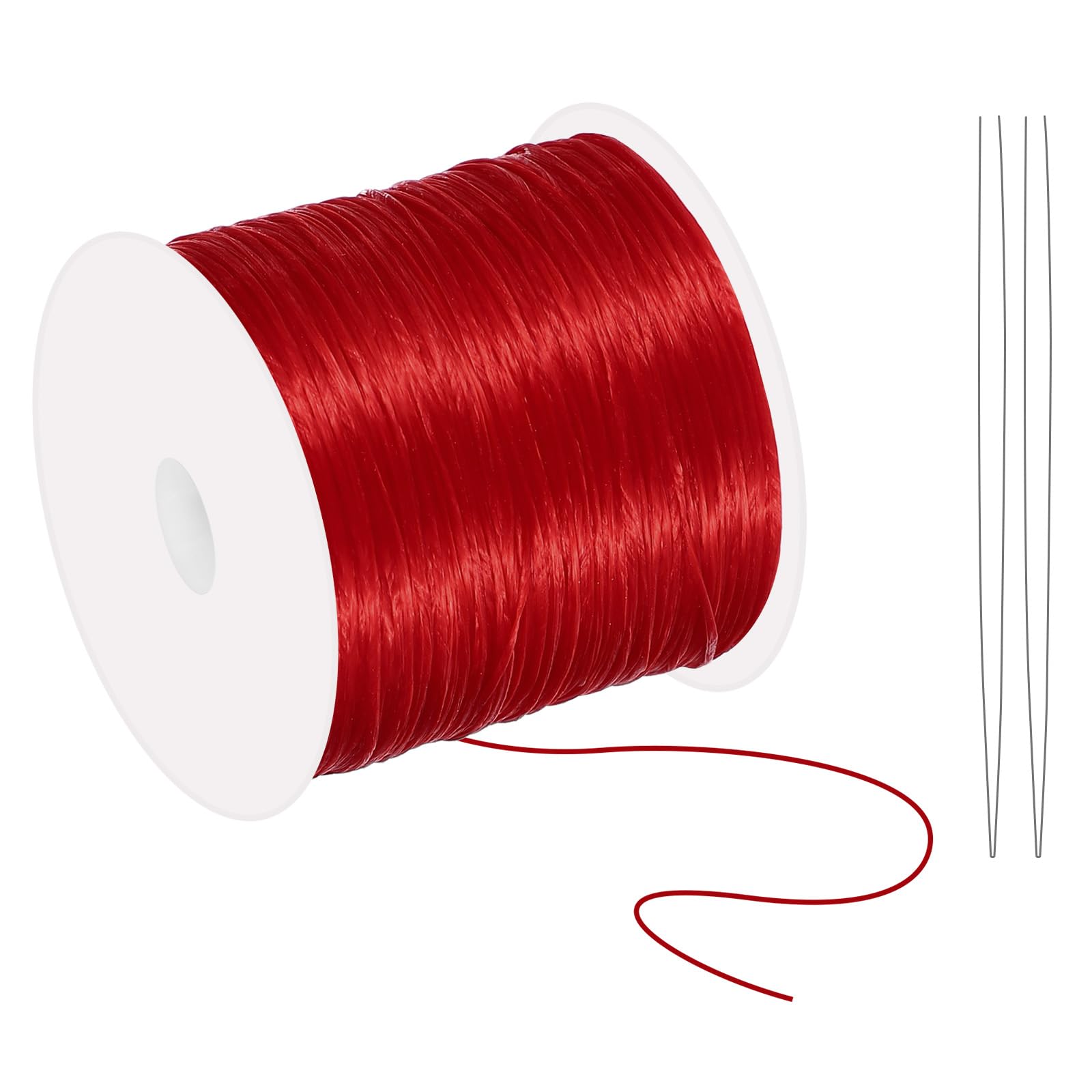 PATIKIL Elastic String for Bracelets, 0.8mm x 131-Yard Stretchy Bracelet String Stretch Bead Cord for Seed Beads, Jewelry and Bracelets Making, Red