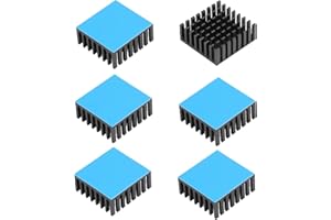6pcs Small Heatsink 25 x 25 x 10 mm / 0.98 x 0.98 x 0.39 inch Aluminum Heat Sink with Thermal Conductive Double Sided Tape fo