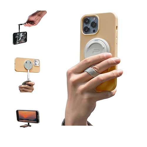 PGYTECH MagFlex Phone Photography Stand, Magnetic Phone Stand for Desk, Strong Magnets & Angle Adjustment & MagSafe Compatiable with Magsafe Phones & Phone Case iPhone 15/14/13/12 Series, Misty Gray