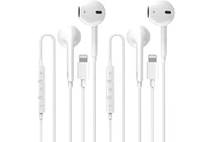 ACCZPRA 2 Pack-Apple Earbuds/iPhone Headphones/Lightning [Apple MFi Certified] Wired Earphones Built-in Microphone & Volume Control Compatible with iPhone 14/13/12/11/8/Pro Max/X/7, Support All iOS System