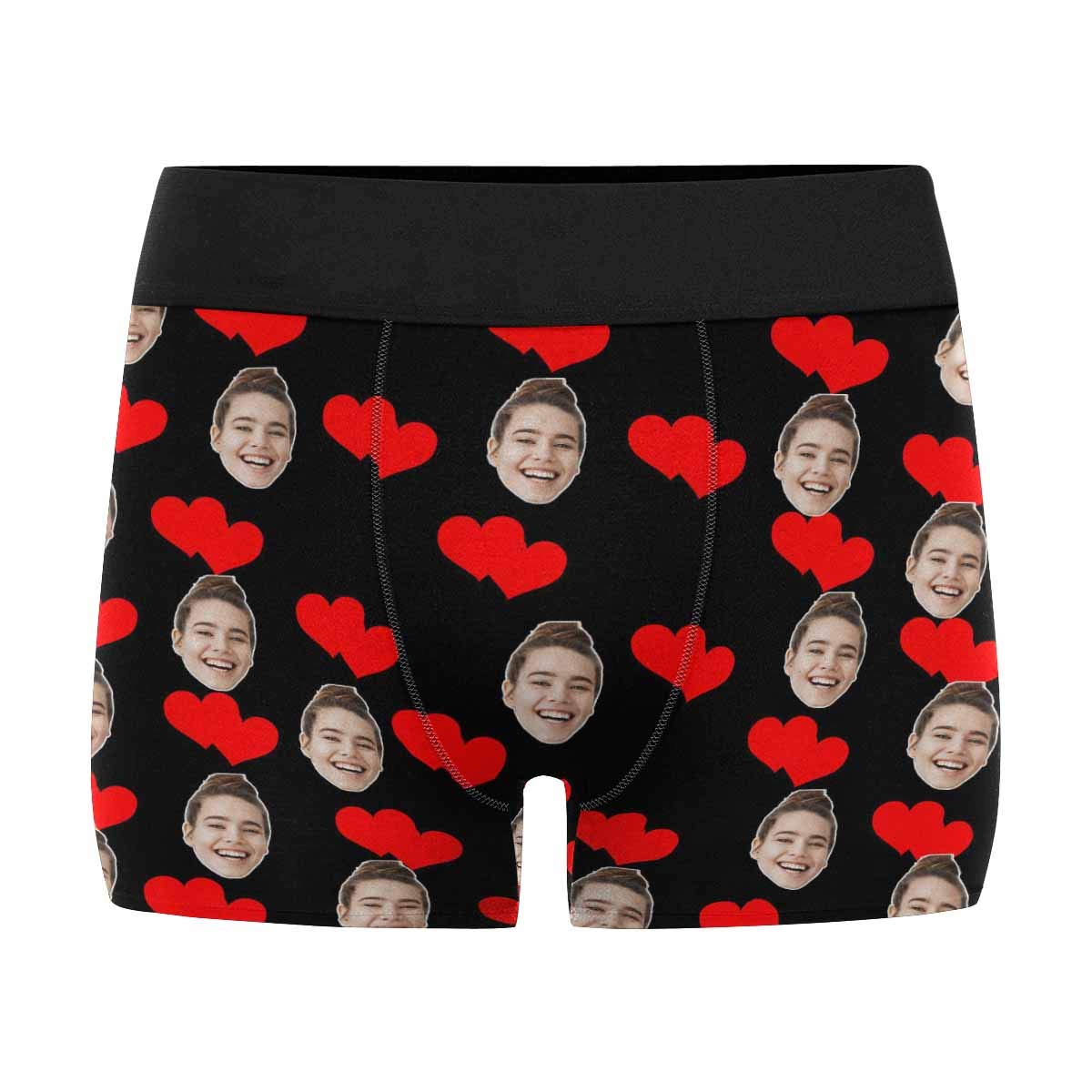 Buy Custom Novelty Love Heart and Girlfriend Face Underwear, Print