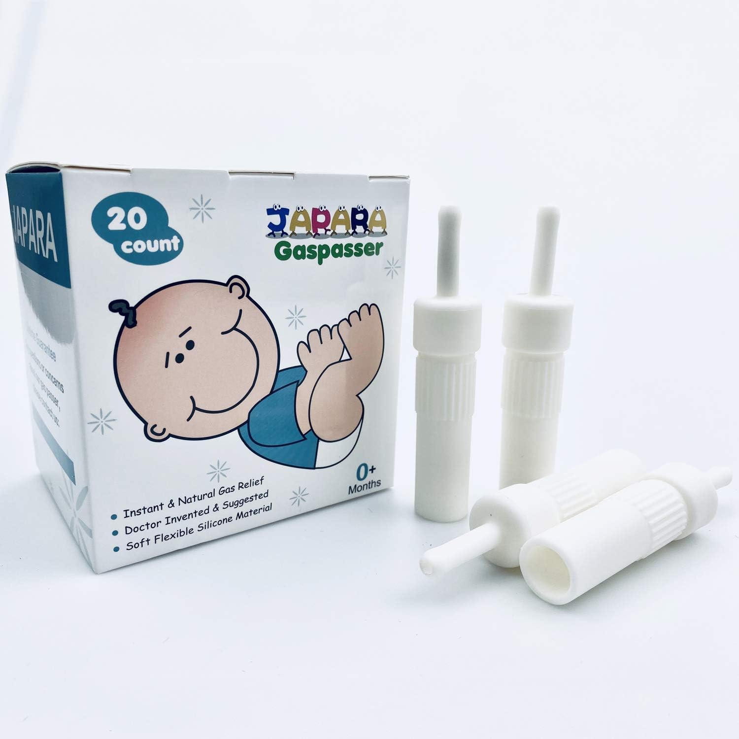 20 Count Gas and Colic Reliever for Babies, JAPARA Baby Gas Passer, Natural Solution for Baby Colic and Gas Relief, 100% Safe & Effective Instant Constipation Relief for Gassy Babies: Health & Personal Care