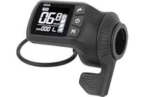 POENVFPO Electric Bike LCD Display, Water Proof ABS Backlight Screen with 5 Pin Connector for 24V 36V 48V 60V Batteries