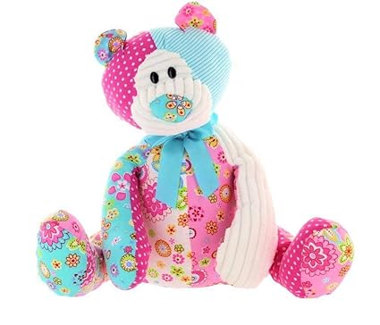 Snuggles 18 Large Pink Patchwork Stuffed Teddy Bear