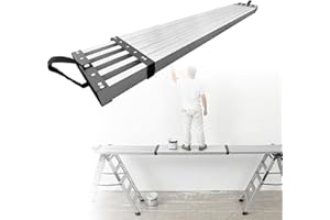 8FT to 13FT Telescoping Aluminum Work Plank - Extendable Scaffold Platform with Anti-Slip Surface, 440 Lb Capacity, for Paint