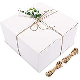 Moretoes White Gift Boxes 12pcs 8x8x4 Inches, Paper Gift Box with Lids for Wedding Present, Bridesmaid Proposal Gift, Graduat