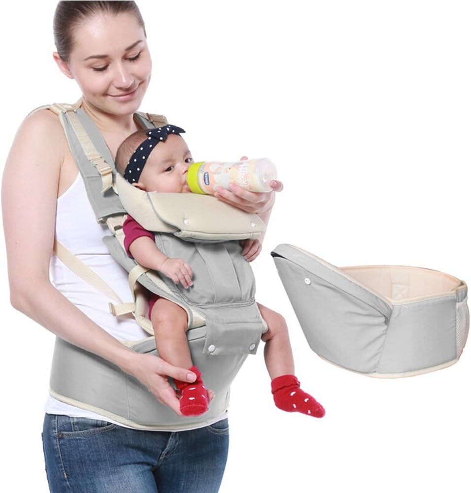 Multifunctional Baby Front Carrier 5 in 1 Newborn Toddler Carrier Baby Cradle Scarf Portage Ventral Dorsal Kids Back Carrier with Cotton Breathable & Body Care (white)