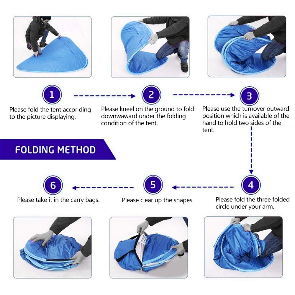 LoiStu Beach Tent Portátil Sombrilla Automática Protección UV Bolsa de