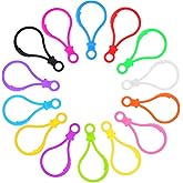MIDELONG Plastic Keychain Clips for Crafts, Assorted Colors Lobster Claw Clasps Keychain Hooks Lanyard Snap Hooks and Clasps Backpack Clasp Hook for Jewelry Making Key Chain, Pack of 50