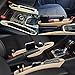 2 Set Beige PU Leather Car Console Gap Filler Side Seat Pocket Organizer