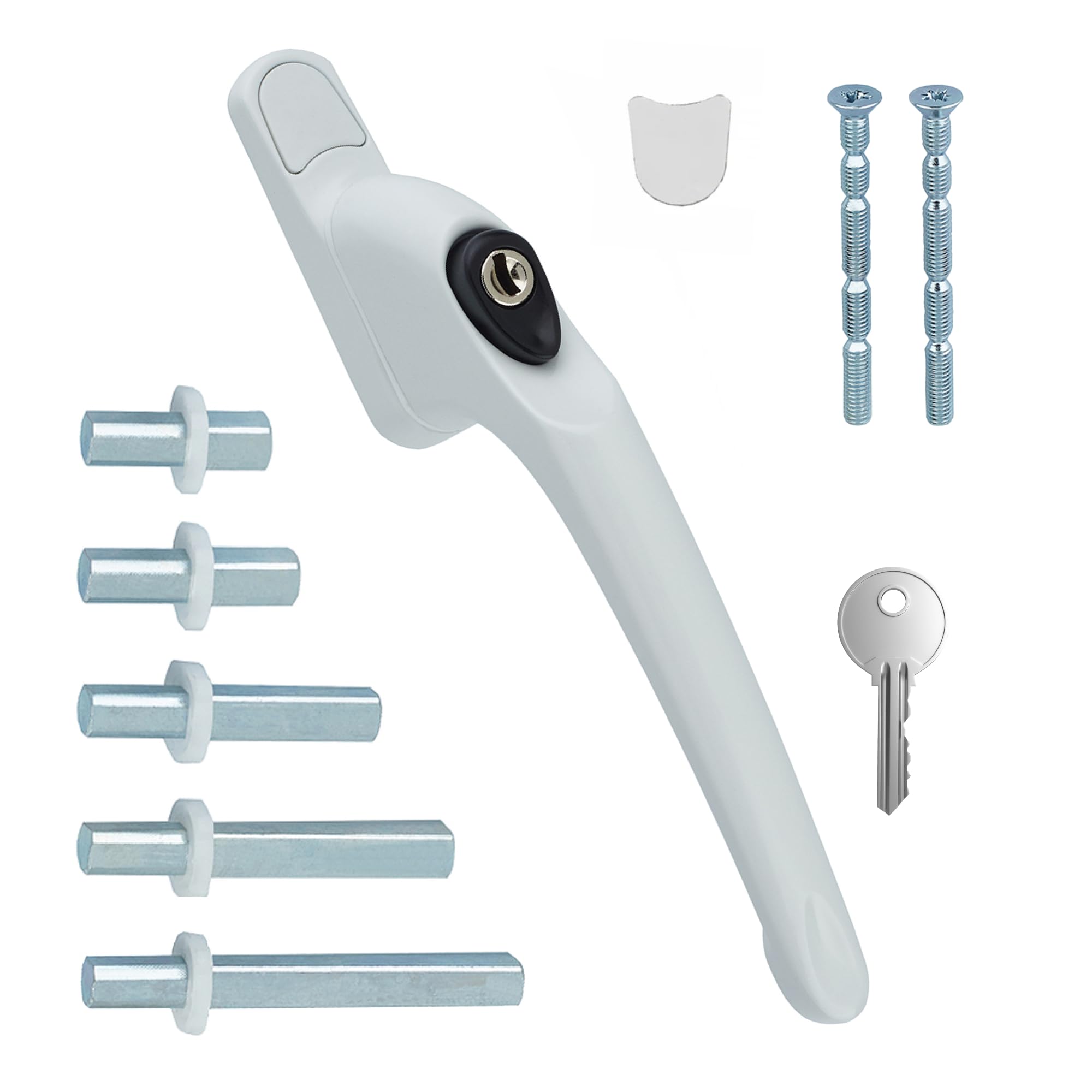 FixRello PVC Window Handles for uPVC Windows - Handle for uPVC Windows and Double Glazing (1, White w/Black Button) — image 1