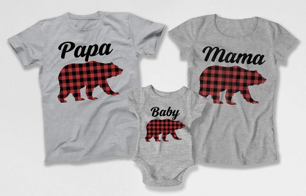 Amazon Com Mom Dad And Me Shirts Mama Bear Papa Bear Baby Bear