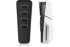 SIKEMAY Hub for PS5 Slim, 4 Ports USB High-Speed Expansion Hub Charger Compatible with PlayStation 5 Slim, PS5 Slim USB HUB with 4 USB + 1 Type C Port, PS5 Slim Console Accessories - Black