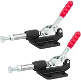 POWERTEC 2PK Push Pull Toggle Clamp, 500lbs Holding Capacity, 305CM Quick Release Push Pull lever Clamp, Stroke Clamp for Welding, Woodworking Jigs and Fixtures, Pocket Hole Jigs, CNC (20318-P2V)